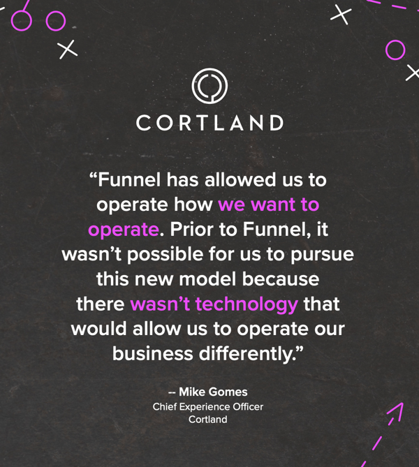 Funnel helps Cortland centralize. 